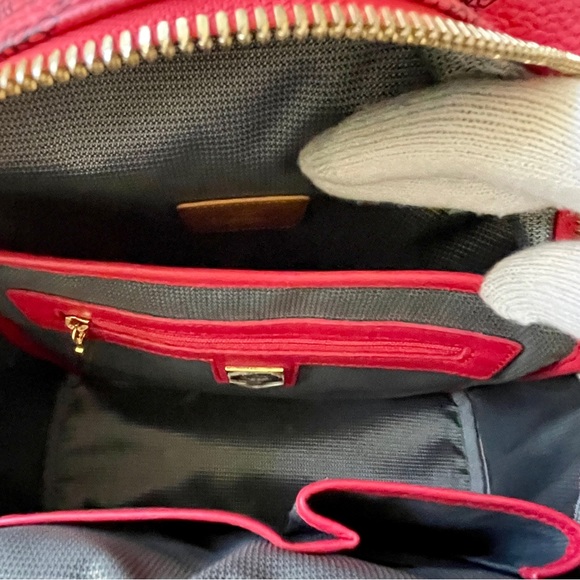 👛 SALE “MCM” 100% Authentic Visetos Side Stud Stark Backpack Red - Picture 9 of 10